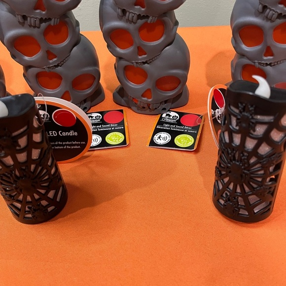 Gray Skull String Lights and Black Spider LED Candles - Picture 6 of 11